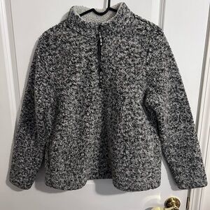 Black and Gray Sherpa Half-Zip